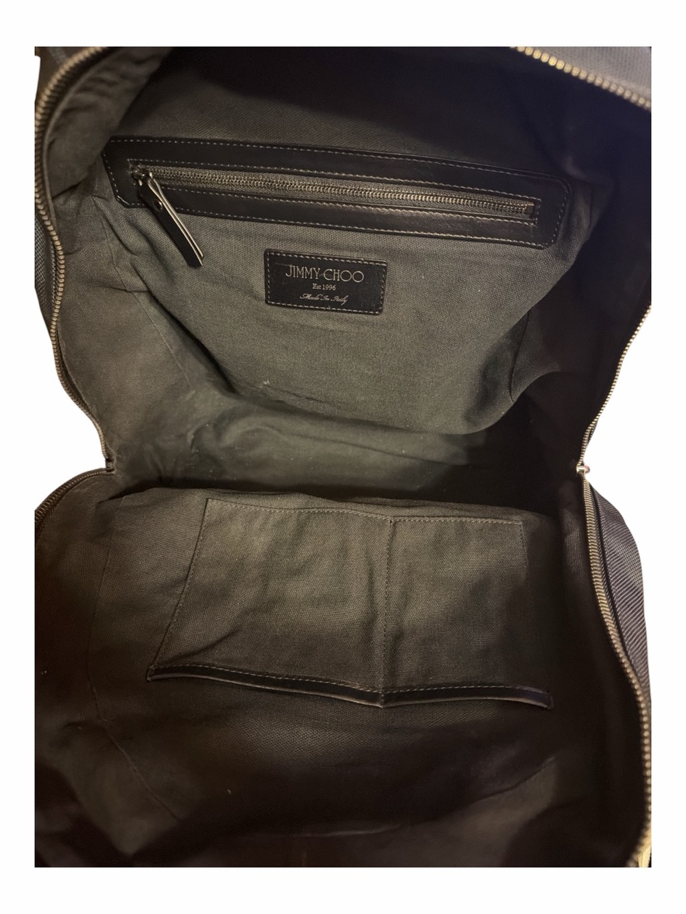 Jimmy Choo Blue Nylon & Canvas Logo Backpack | Star Detail - Picture 7 of 9